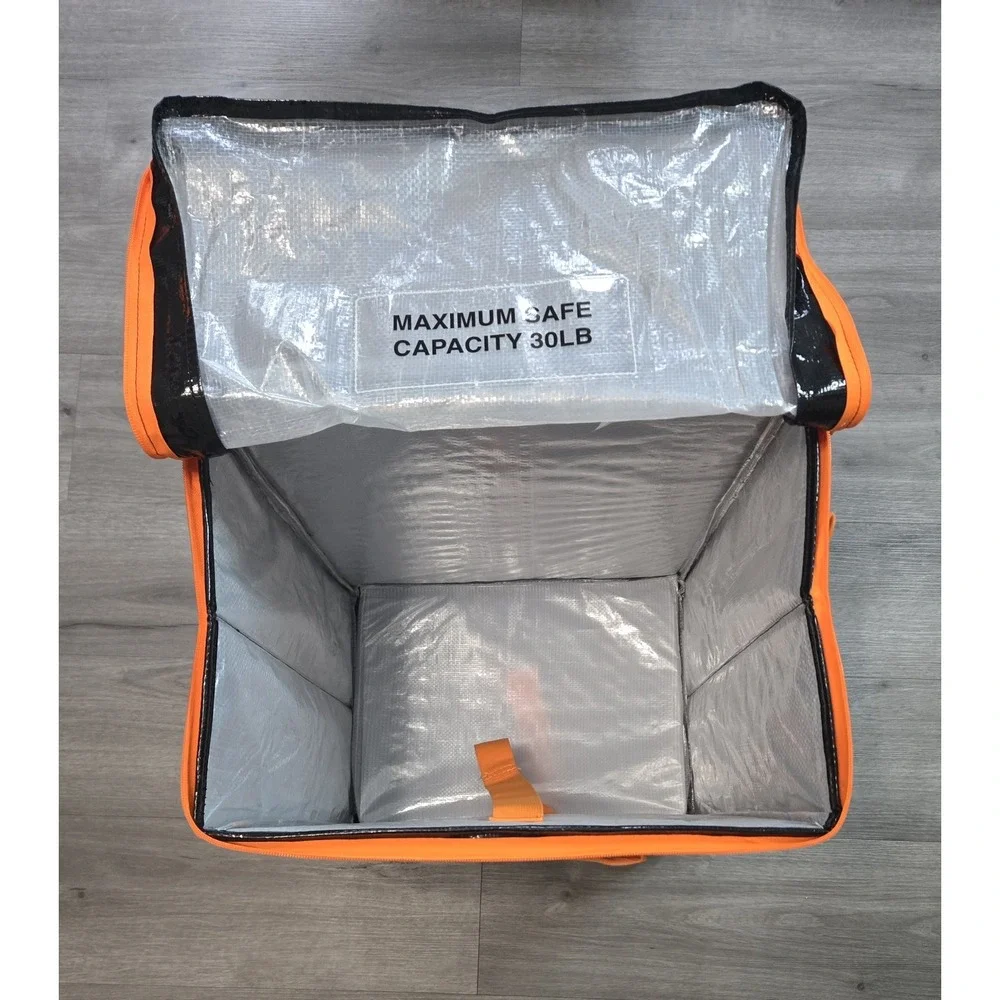 Courier Style Delivery Tote Bag Large Food Storage Foldable Backpack 20x16x12